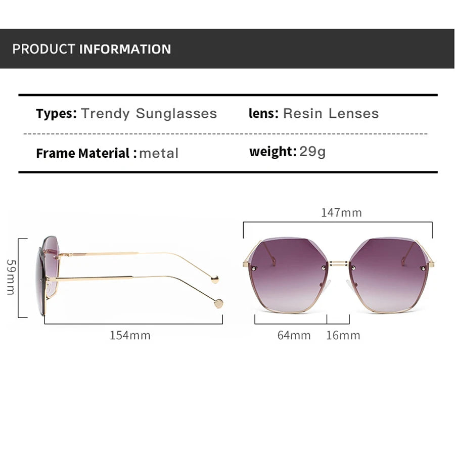 Fashion Polygonal Metal Sunglasses