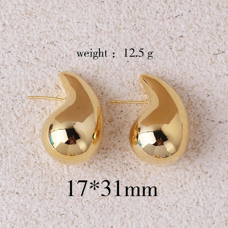 Extra Large Chunky Gold Plated Hoop Earrings for Women