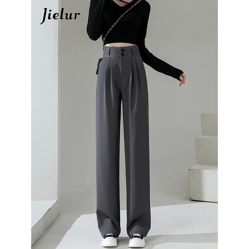 High Waist Wide Leg Coffee Trousers