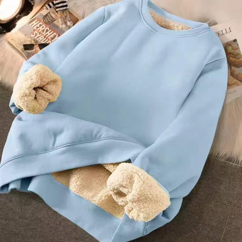 Cartoon Print Hoodies Velvet Cashmere Fleece Sweatshirt