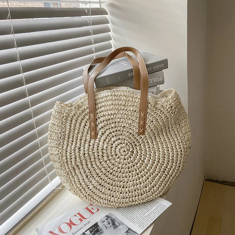 Summer Round Straw Shoulder Bag