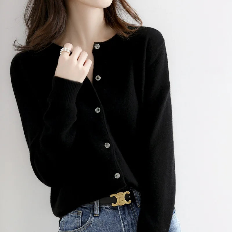 Casual O-neck Cardigan Sweater