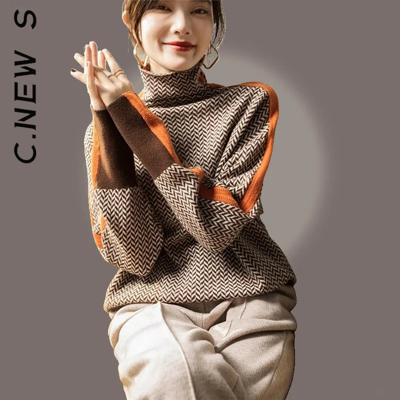 Slim Fit Knitted Turtleneck Warm Stylish Pullover Sweater