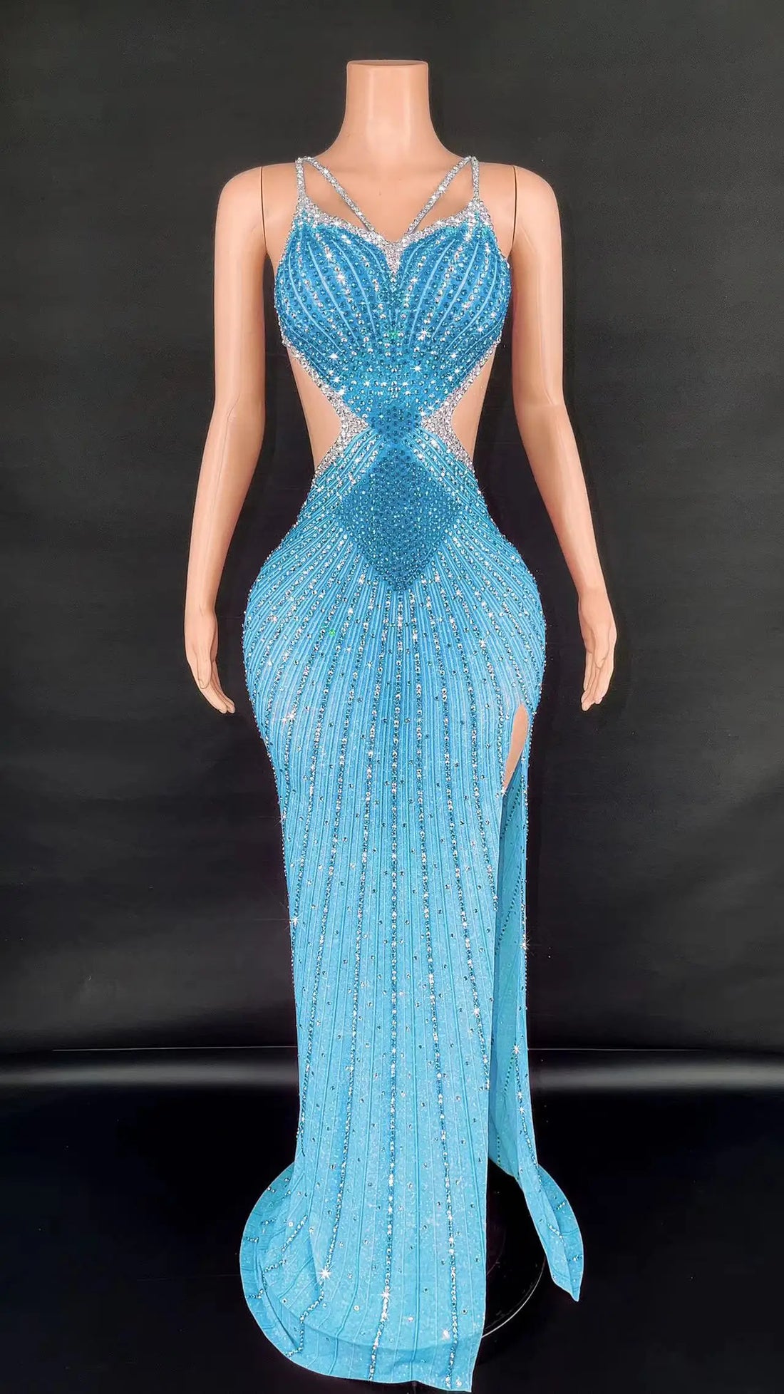 Backless Sparkly Rhinestone Sexy Dress