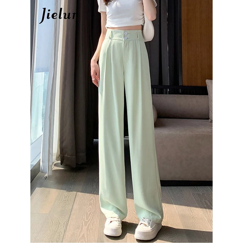 High Waist Wide Leg Coffee Trousers