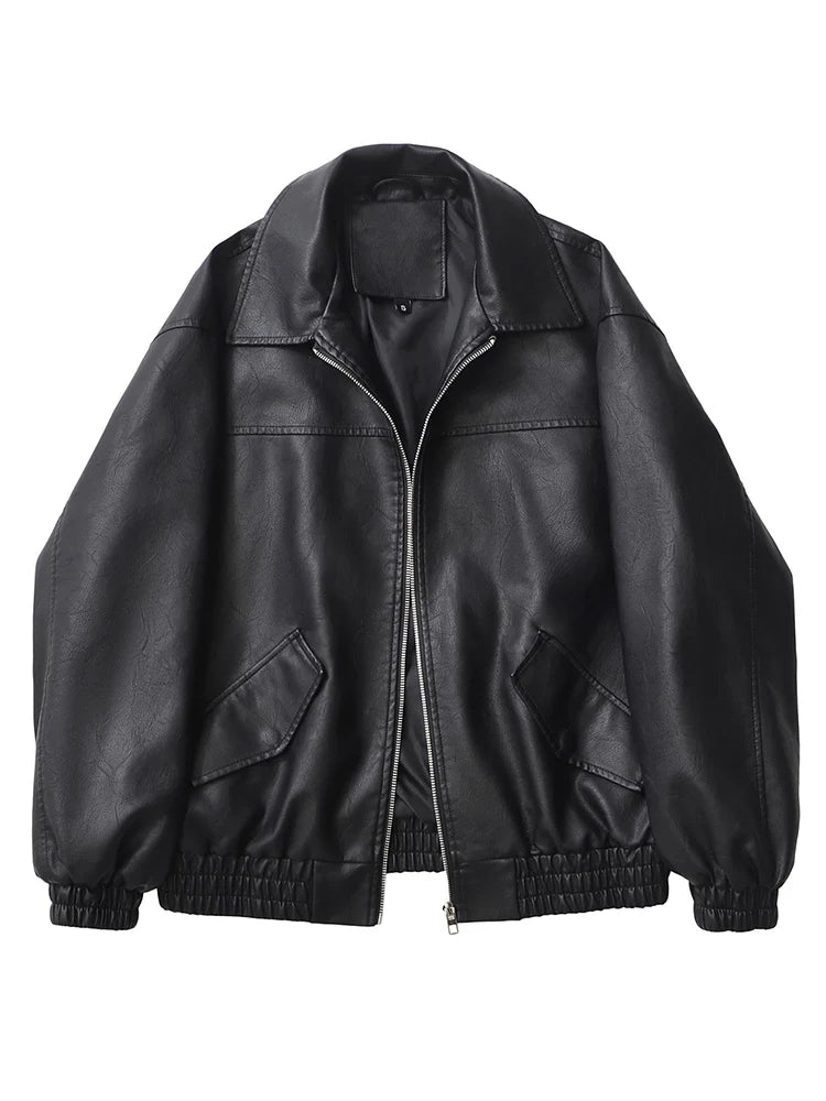 Retro Women’s Faux Leather Jacket