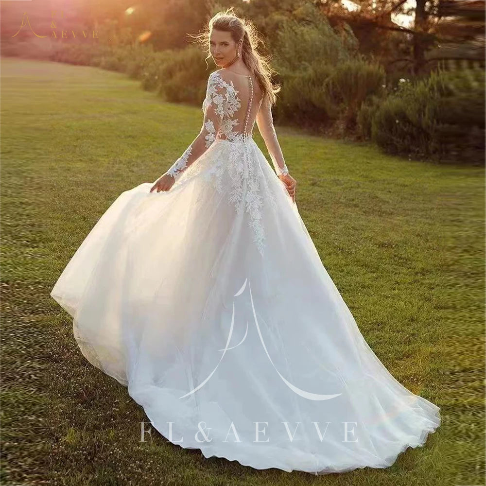 Boho Long Sleeve Wedding Dress