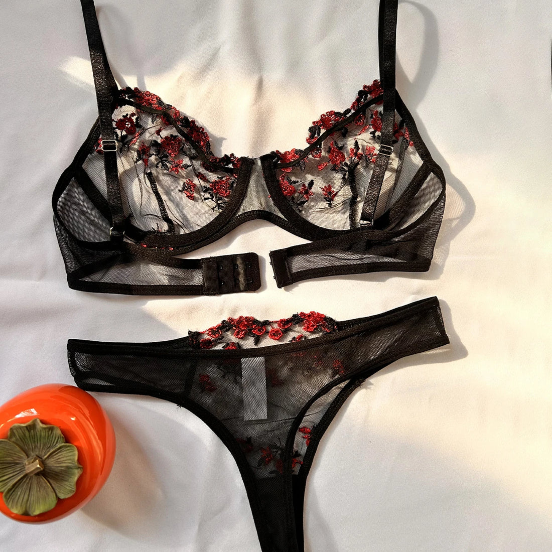 Sexy Embroidered Bra Set