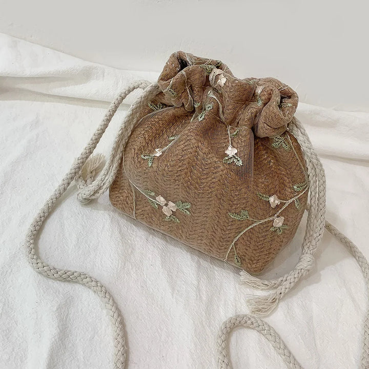 Summer Woven Drawstring Bag