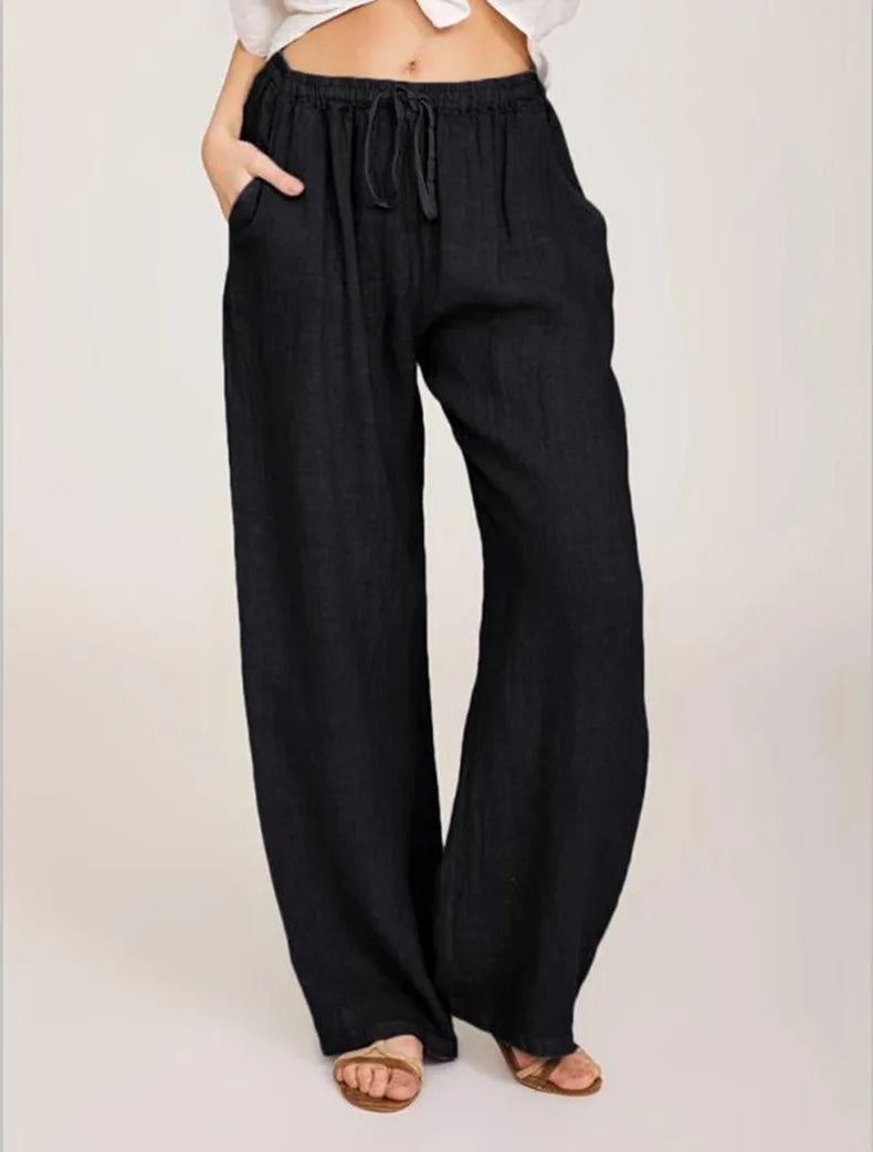 Casual Women's Loose Cotton Hemp Pants for Summer and Autumn