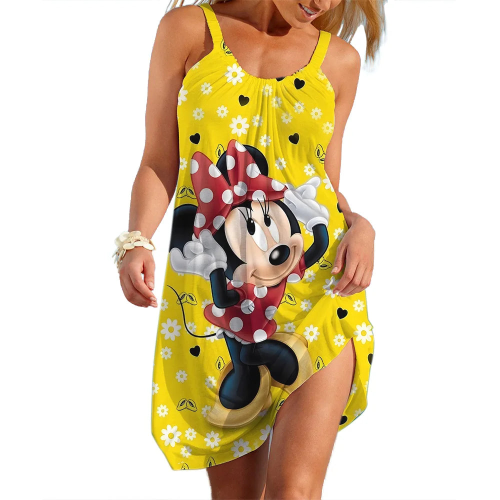 Disney Mickey Minnie 3D Print Slip Dress