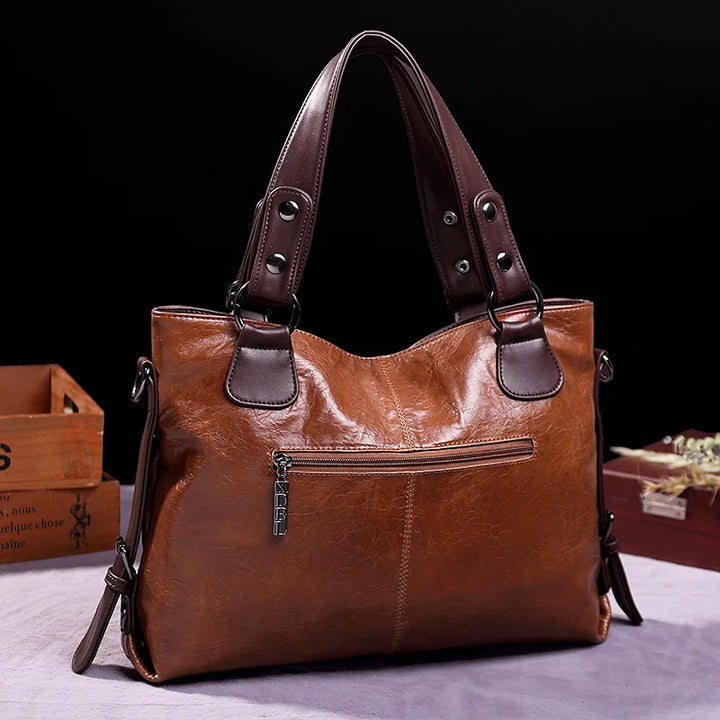 Vintage Soft Leather Tote Bag