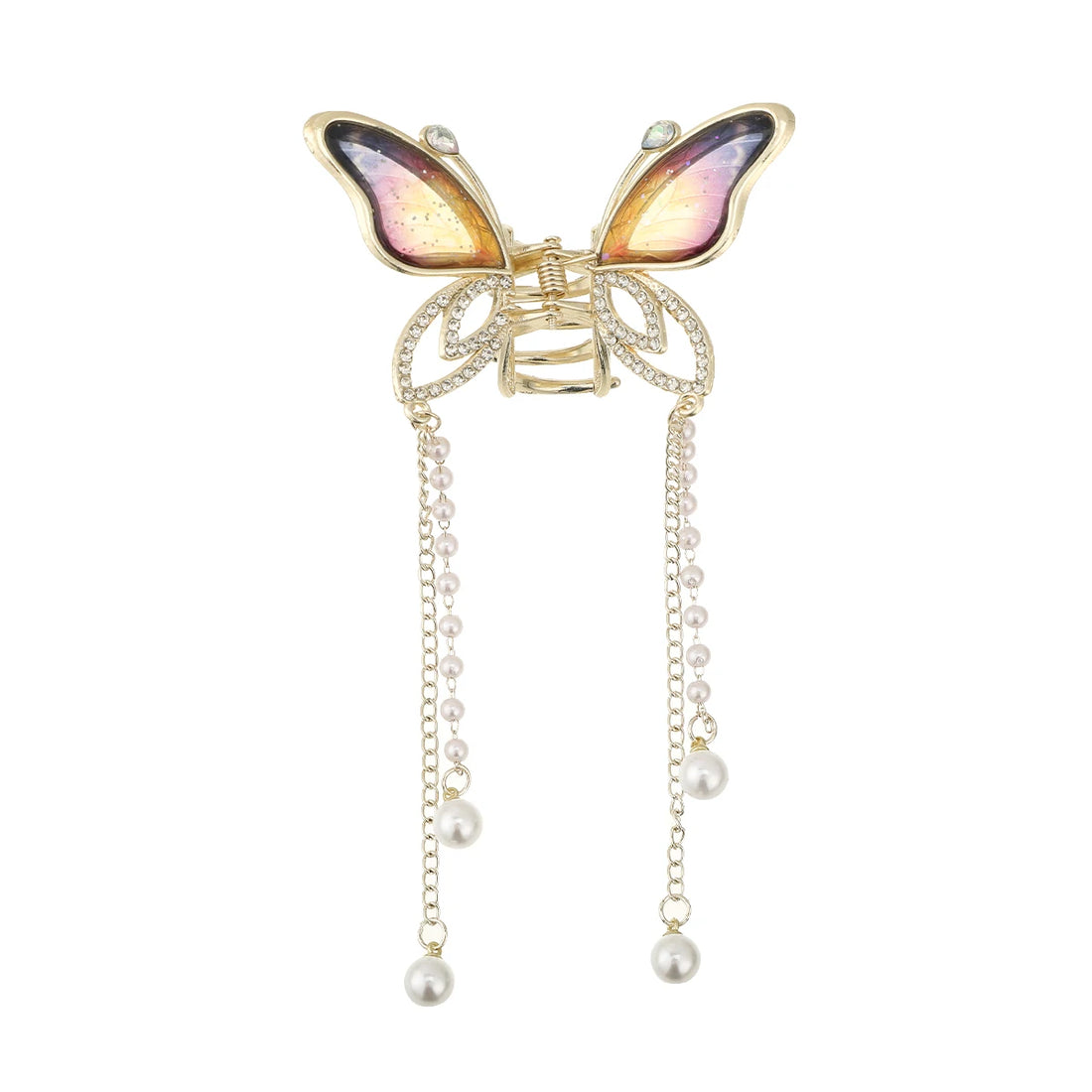 Pearl Tassel Hair Claw Clip for Women and Girls