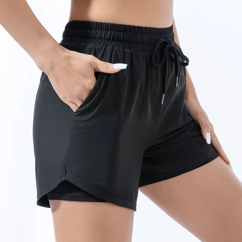 High-Waisted Loose Sports Shorts