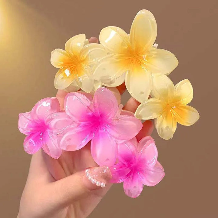 Gradient Flower Hair Claw Clips