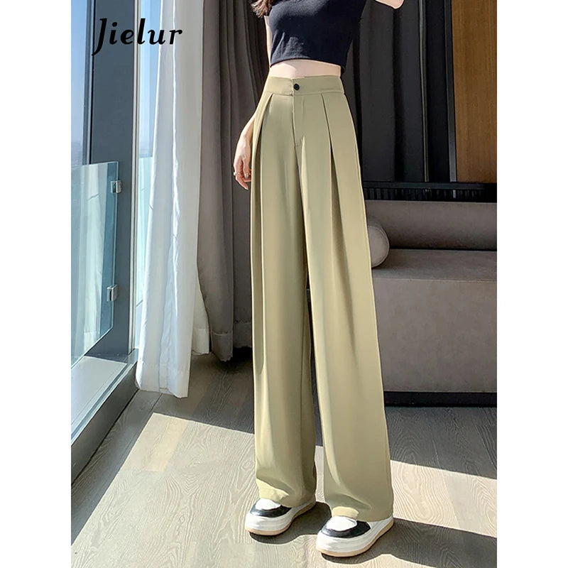 High Waist Wide Leg Coffee Trousers