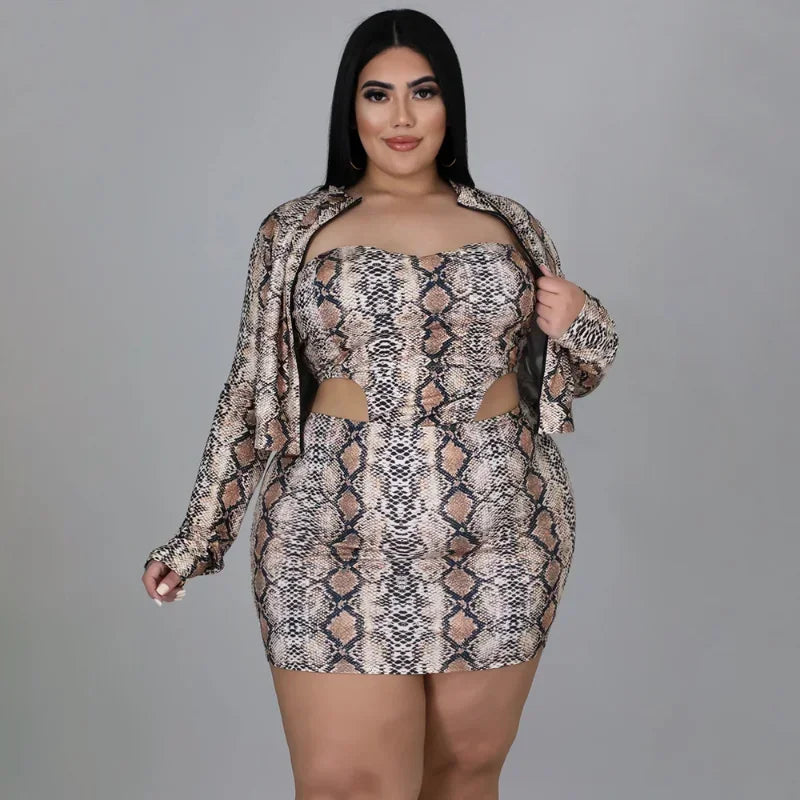 Leopard Print Plus Size 2-Piece Set