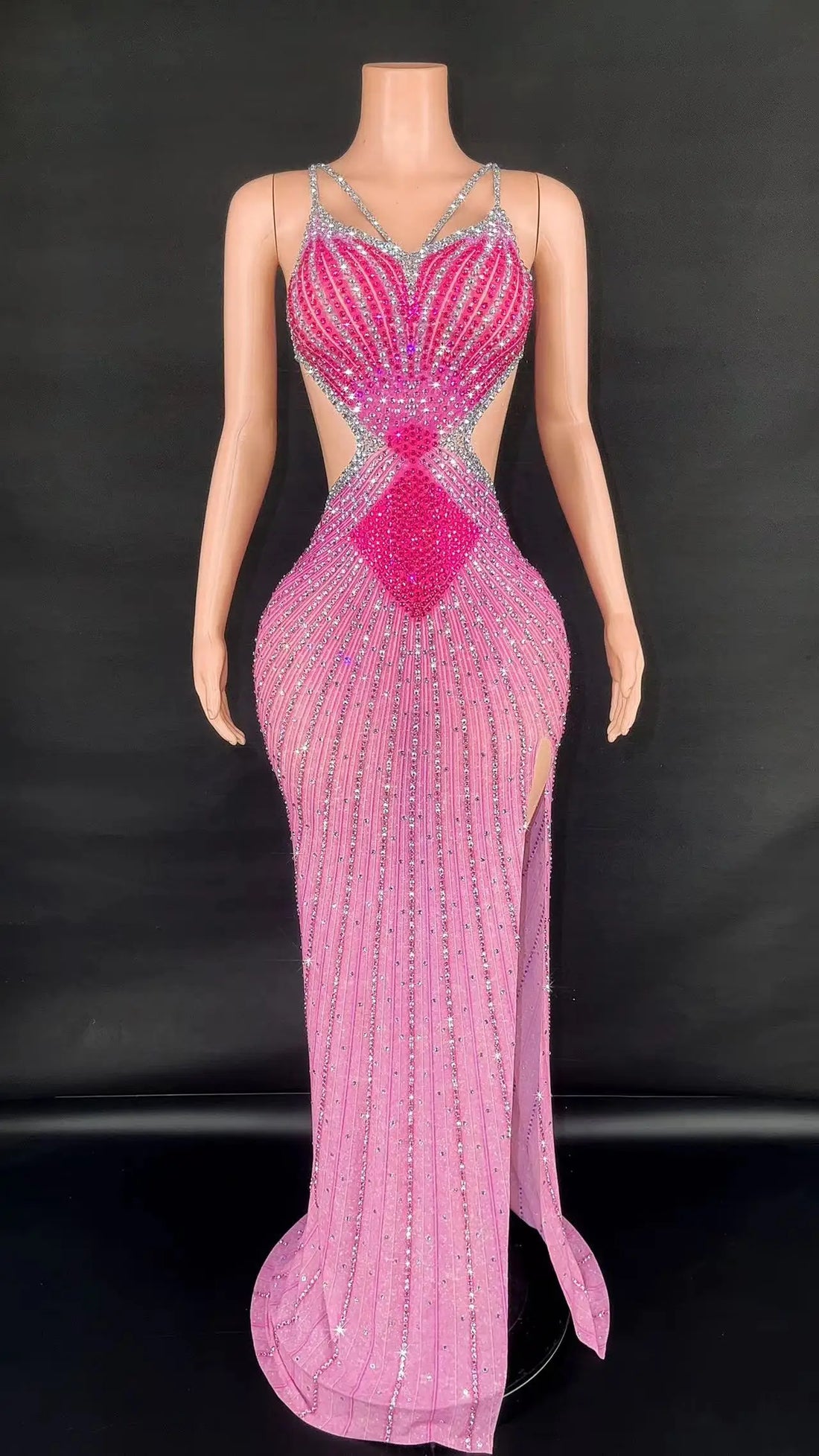 Backless Sparkly Rhinestone Sexy Dress