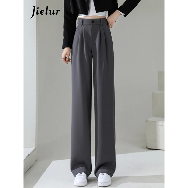 High Waist Wide Leg Coffee Trousers