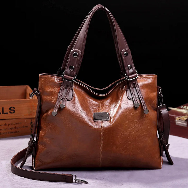 Vintage Soft Leather Tote Bag