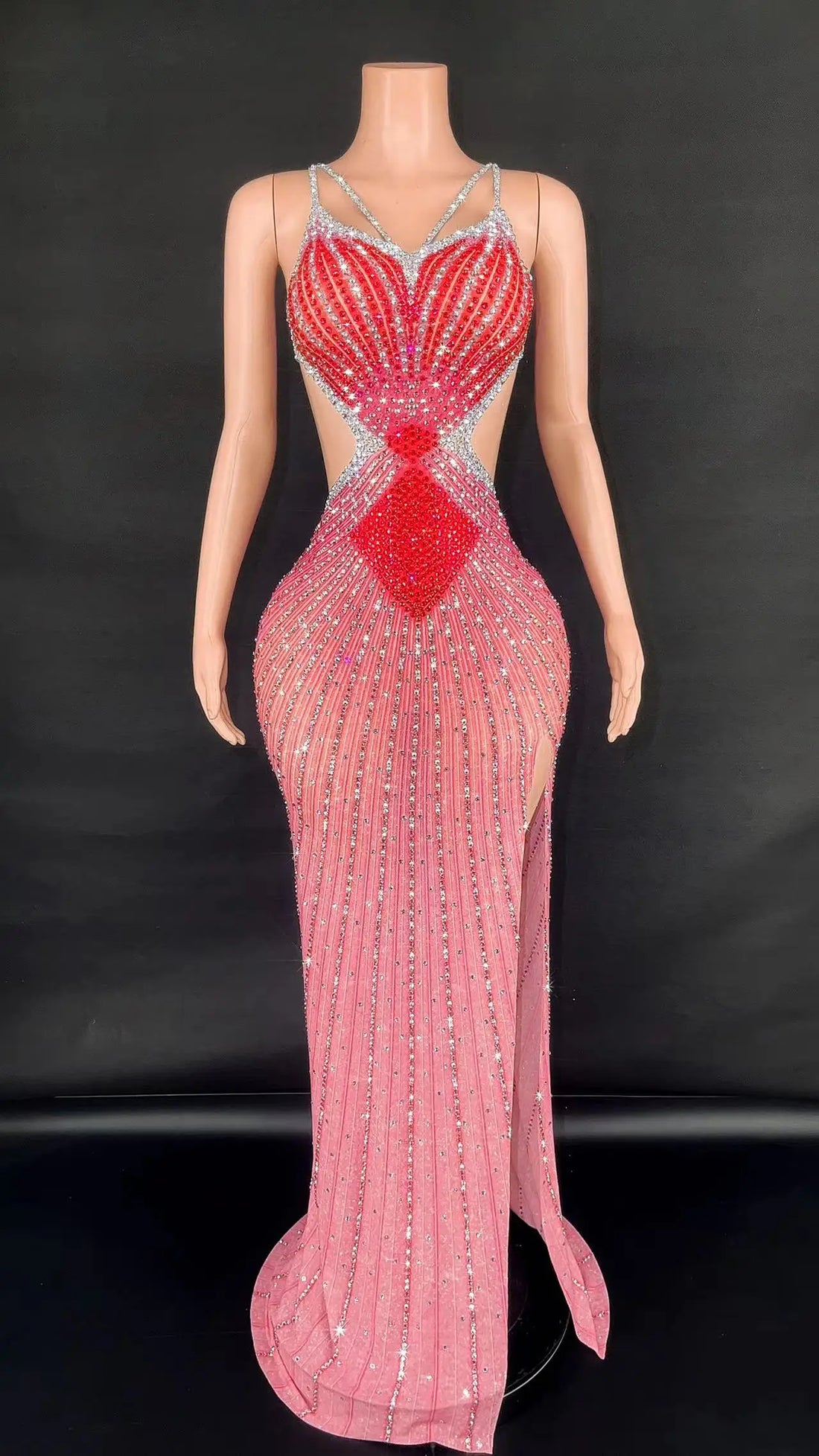 Backless Sparkly Rhinestone Sexy Dress