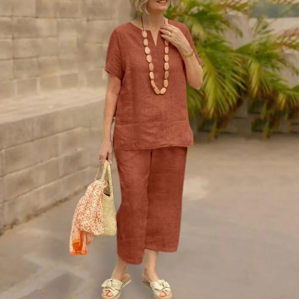 Casual Women's Cotton Linen Suit