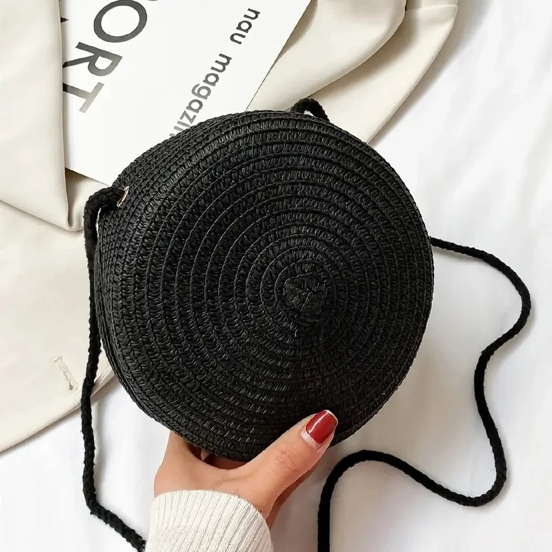 Fashionable Summer Woven Straw Crossbody Shoulder Bag