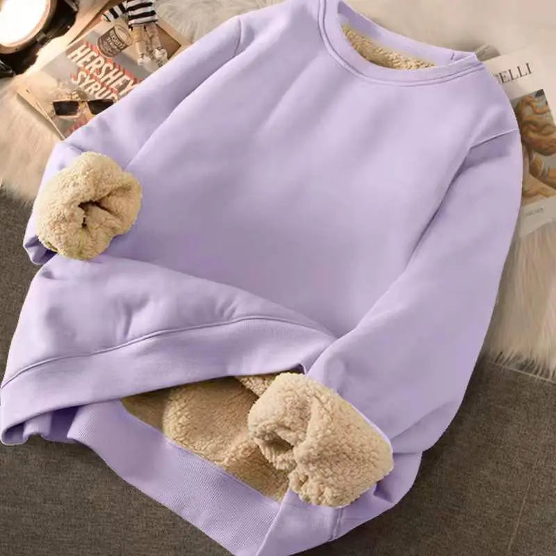 Cartoon Print Hoodies Velvet Cashmere Fleece Sweatshirt