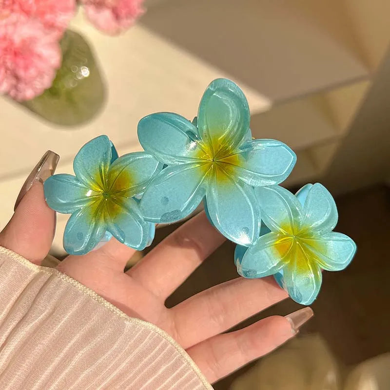 Gradient Flower Hair Claw Clips