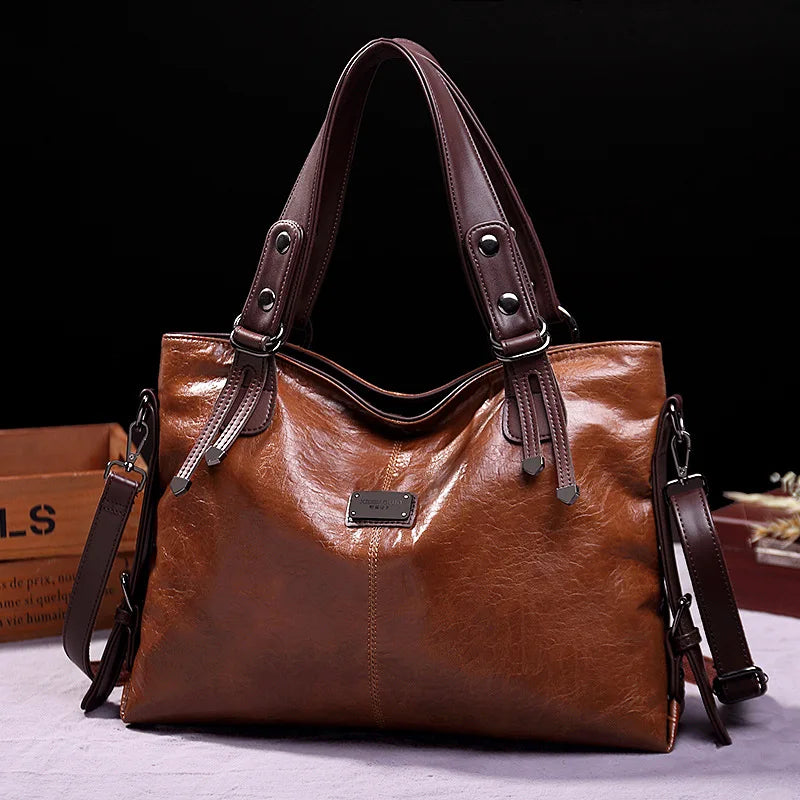 Vintage Soft Leather Tote Bag