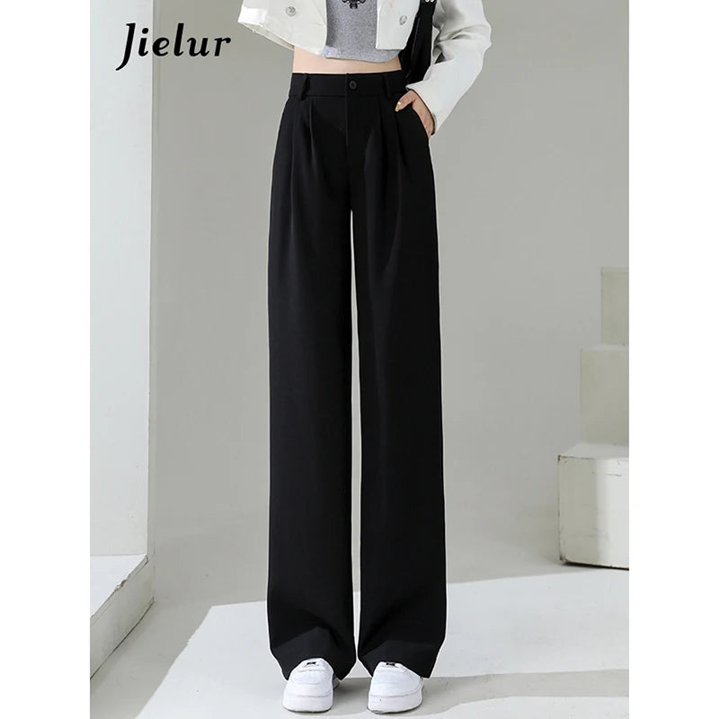 High Waist Wide Leg Coffee Trousers