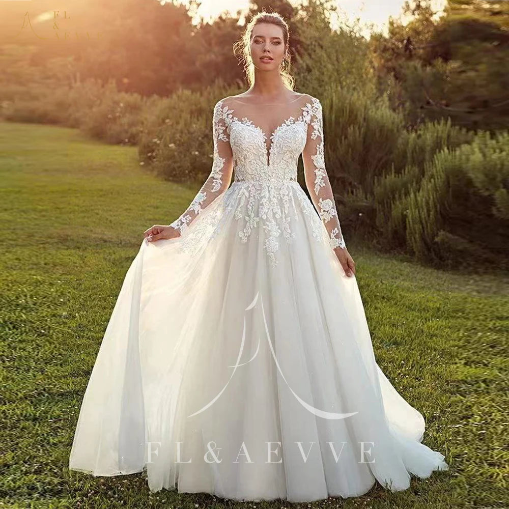 Boho Long Sleeve Wedding Dress