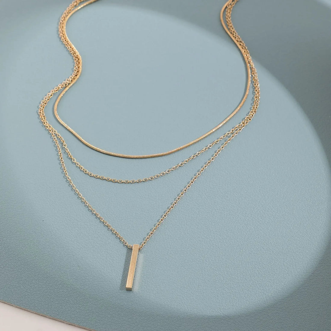 Multi-Layer Stacking Necklace Small Strip Pendant Clavicle Chain