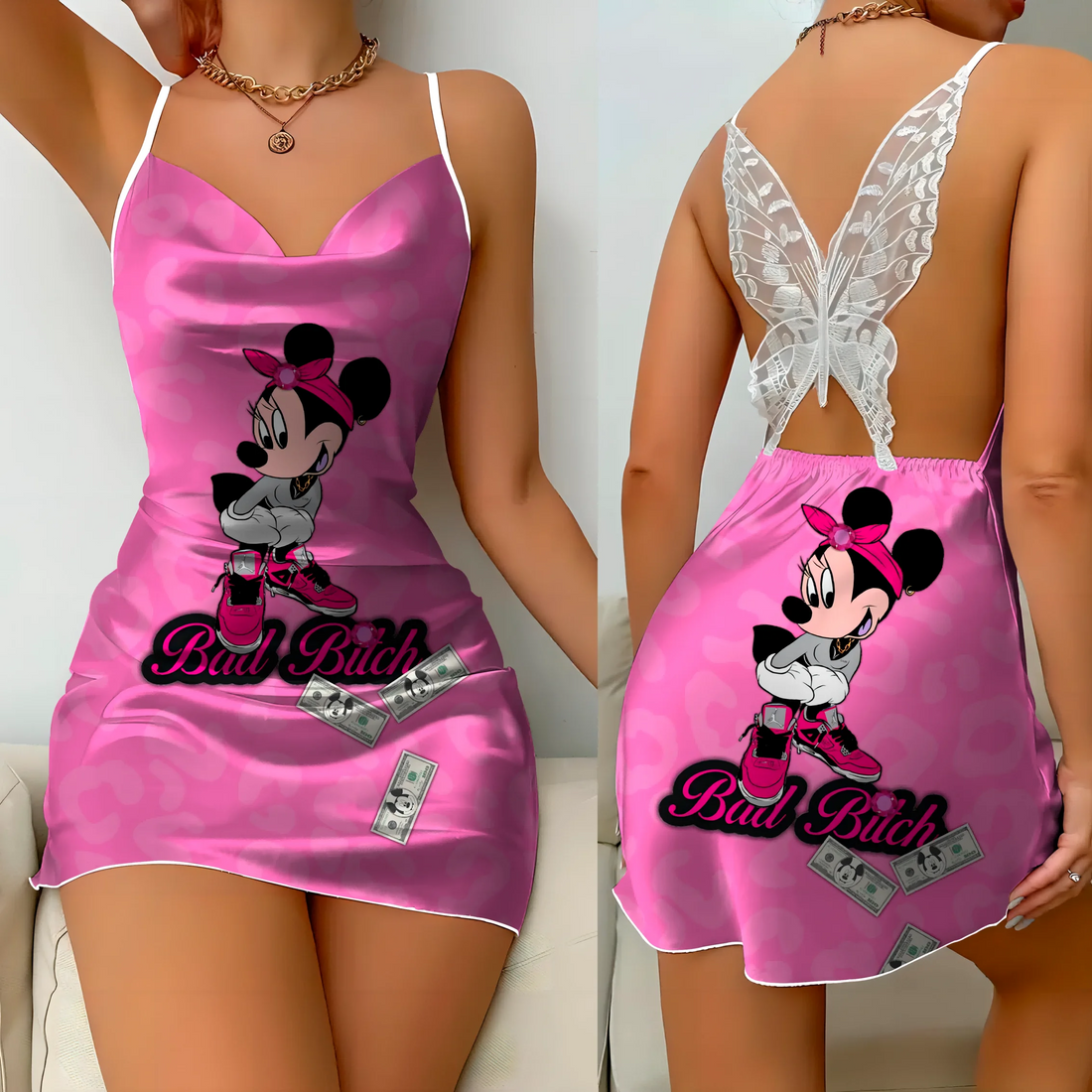 Minnie Mouse Satin Mini Dress