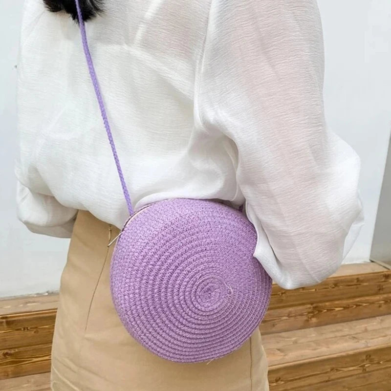 Fashionable Summer Woven Straw Crossbody Shoulder Bag