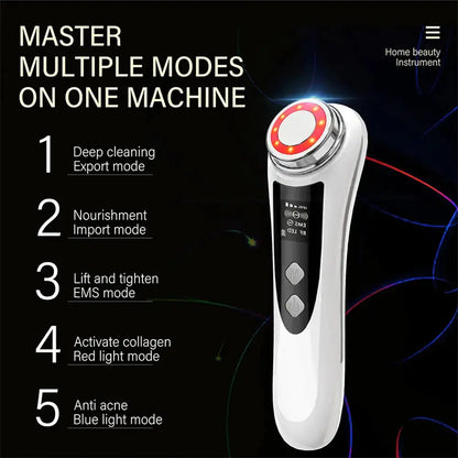 Beauty Device with Red Blue Light Deep Cleansing